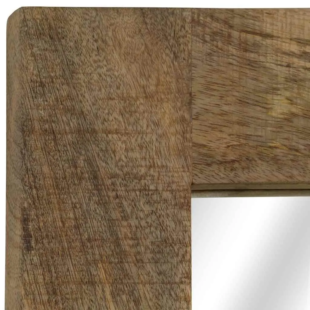 Wooden Mirror Solid Mango Wood Frame 50x110 cm Brown Hallway Bathroom Wall Decor