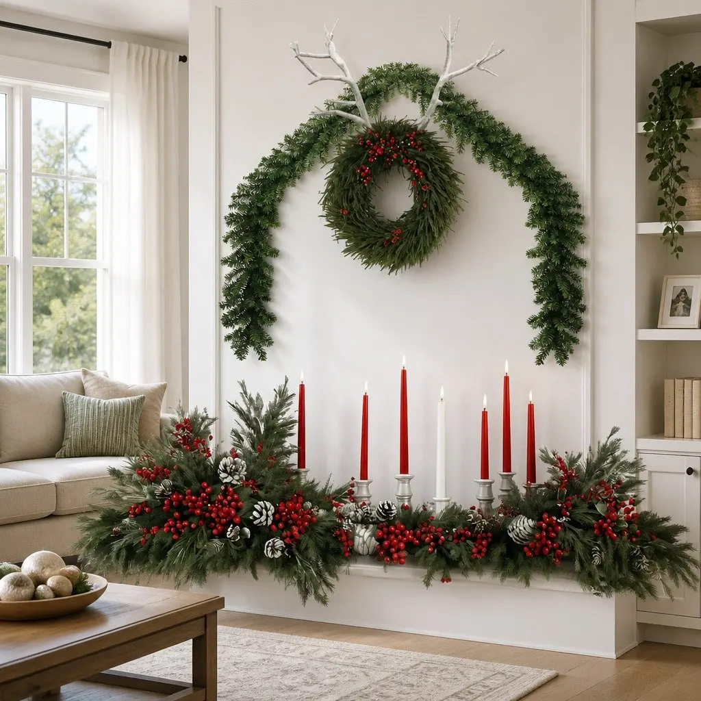 Christmas Garland Indoor Outdoor Green PVC 20m