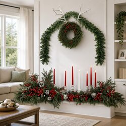 Christmas Garland Green PVC 20m Indoor Outdoor Holiday Decoration Banister