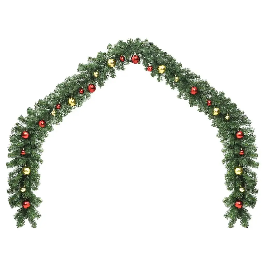 Green Christmas Garland with LED Lights