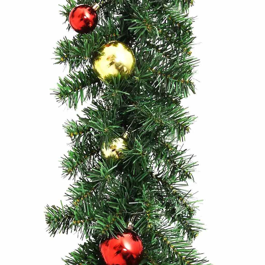 Green Christmas Garland with LED Lights