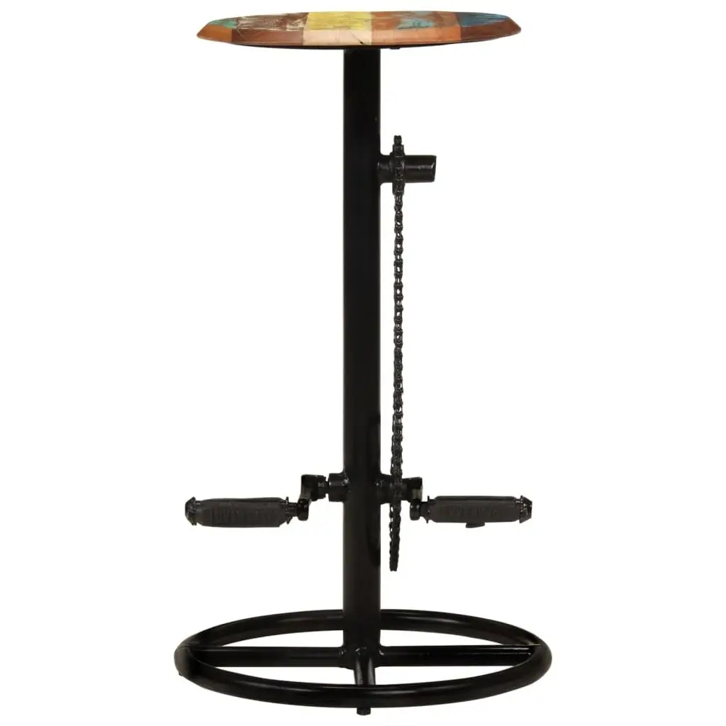 Bar Stools Kitchen Dining Room 2 Piece Solid Reclaimed Wood Brown