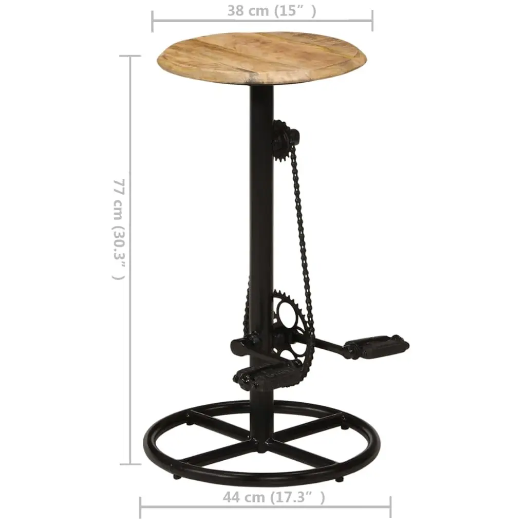 Solid Mango Wood Bar Stools Set of 2