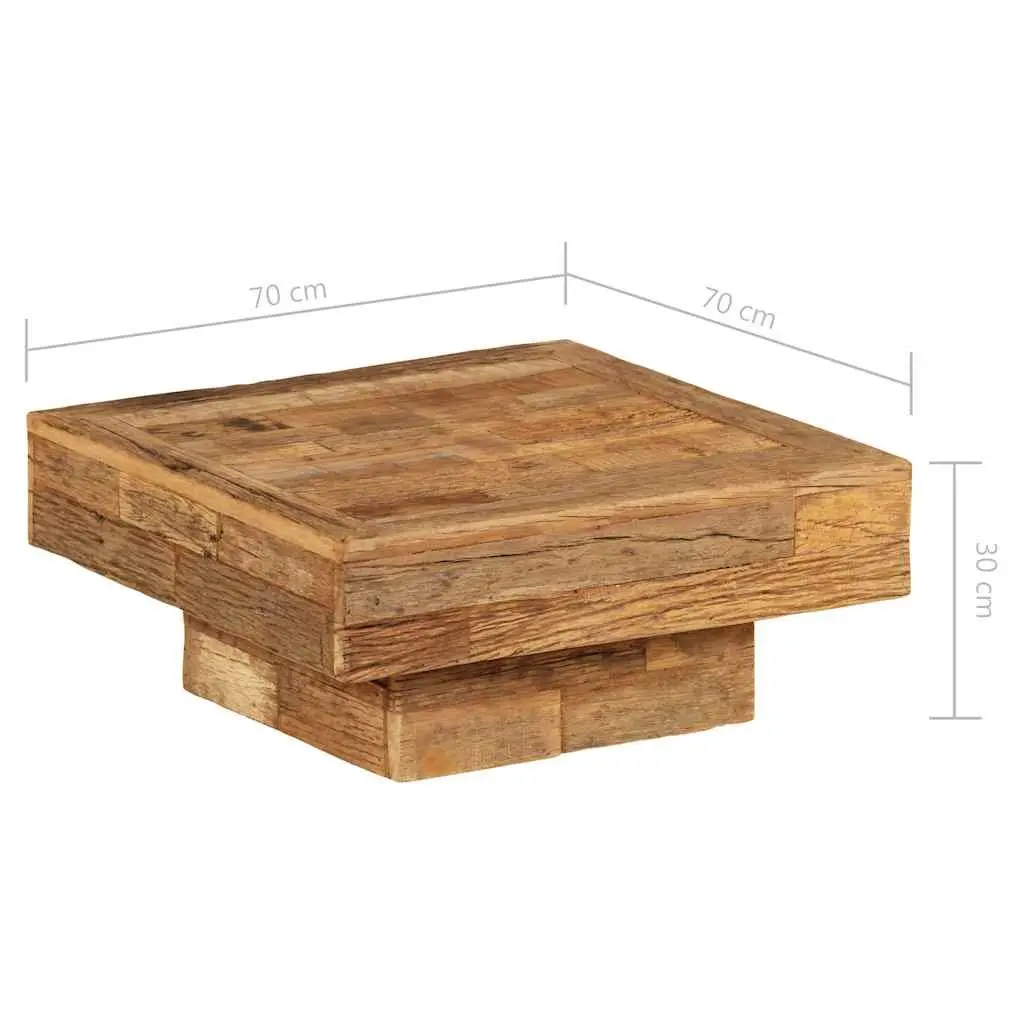 Coffee Table Solid Reclaimed Wood 70x70x30cm Brown Vintage Retro Side End