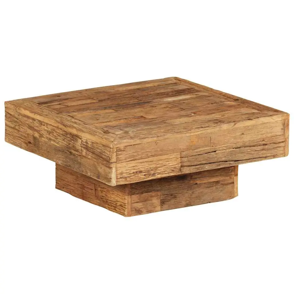Coffee Table Solid Reclaimed Wood 70x70x30cm Brown Vintage Retro Side End