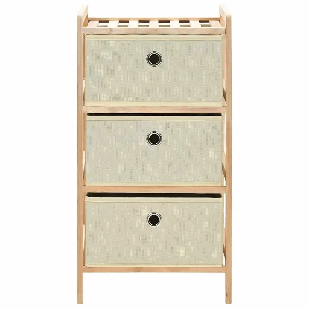 Storage Rack for Home with 3 Fabric Baskets Beige