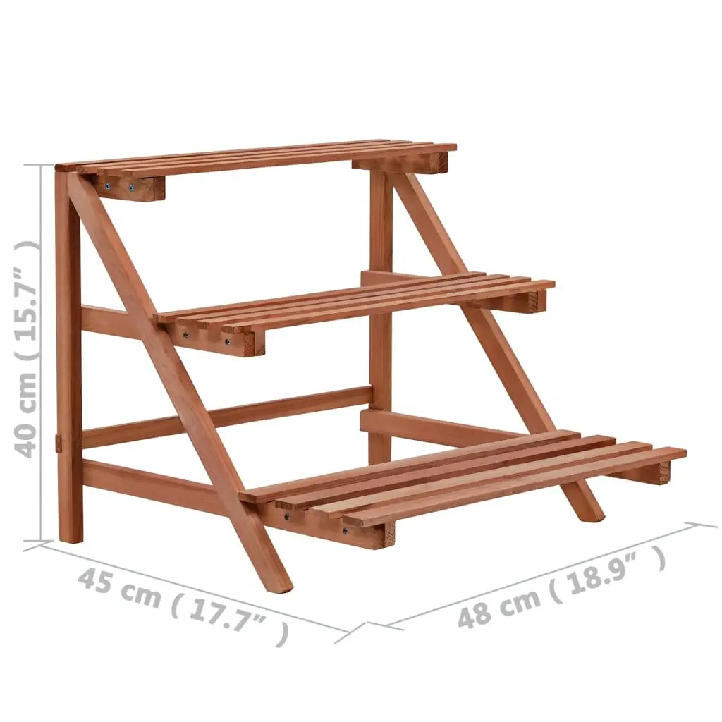 3-Tier Plant Stand Cedar Wood Display Shelf Garden Patio
