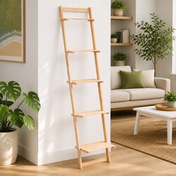 Ladder Wall Shelf Dimensions: 41.5 x 30 x 176 cm, Solid Cedar Wood
