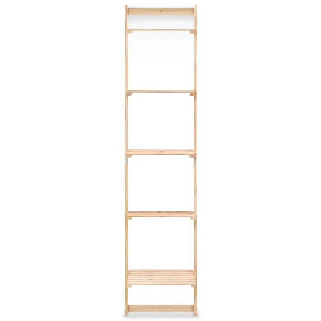Ladder Wall Shelf Beige Cedar Wood Display Unit Plants Books Decorative Items