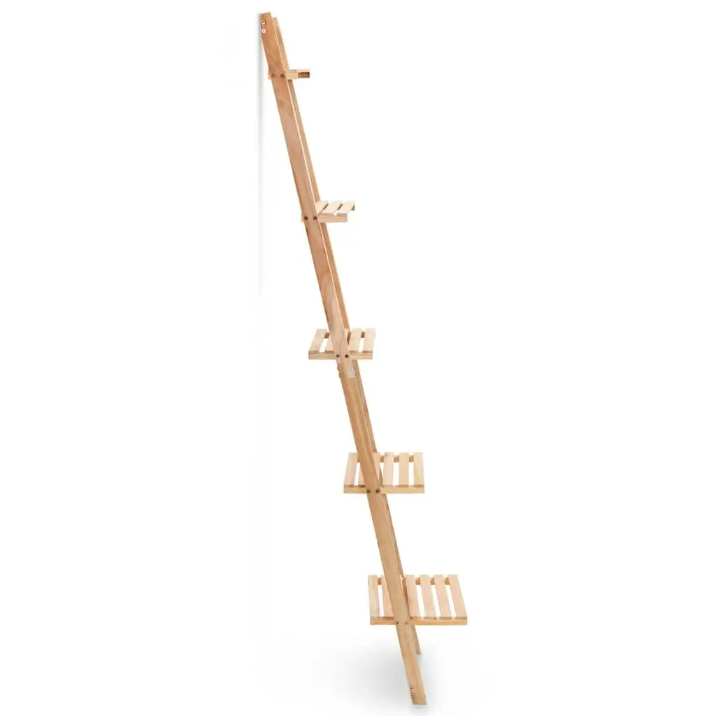 Ladder Wall Shelf Beige Cedar Wood Display Unit Plants Books Decorative Items