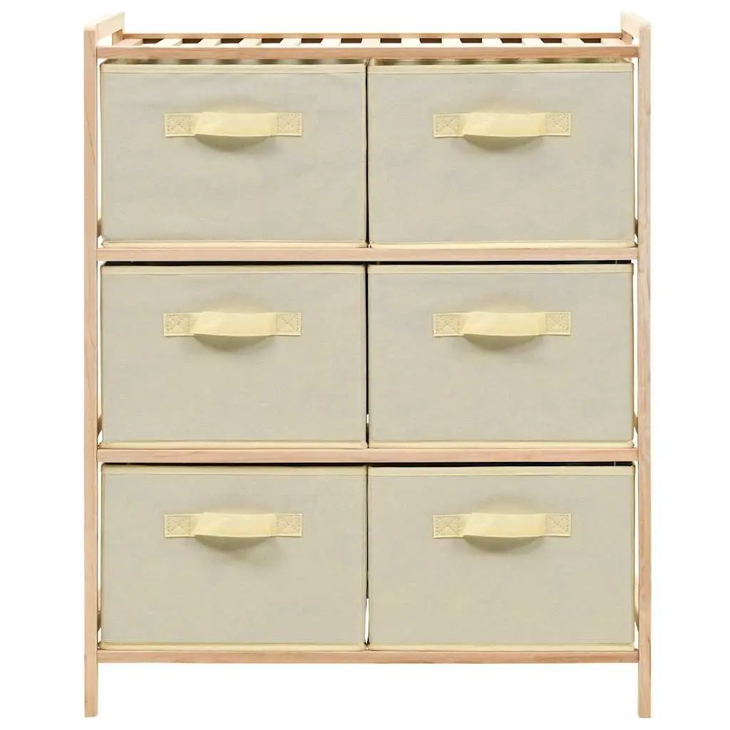 Storage Rack for Home with 6 Fabric Baskets Cedar Wood Lightweight