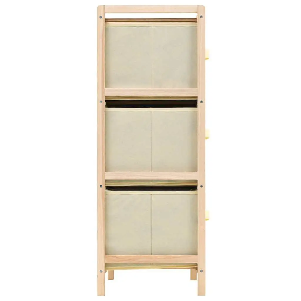 Storage Rack for Home with 6 Fabric Baskets Cedar Wood Lightweight