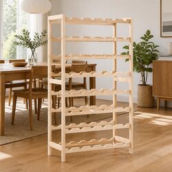 Wine Rack 8 Tier Cedar Wood Storage Organizer Bottle Holder Display Stand Shelf