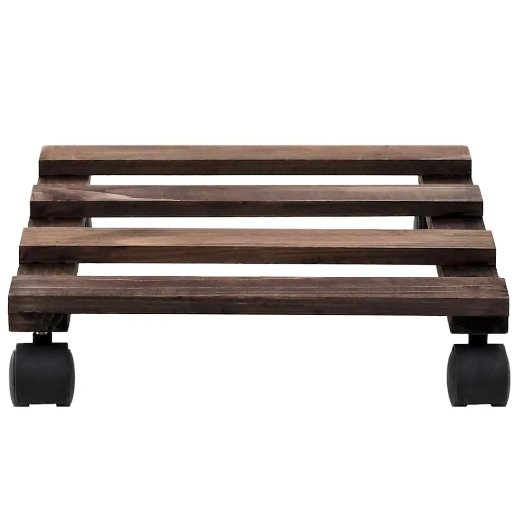 4 Piece Set of Cedar Wood Plant Rollers with Castors