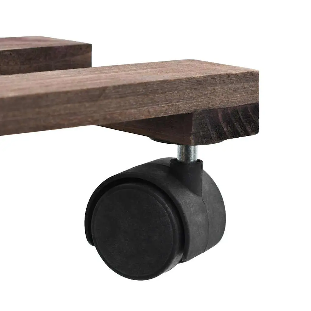 4 Piece Set of Cedar Wood Plant Rollers with Castors
