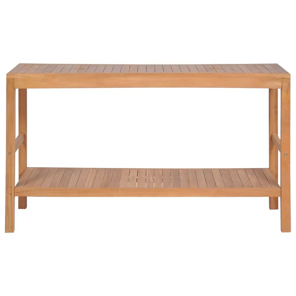 Bathroom Vanity Cabinet Solid Teak 132x45x75cm Brown Sink Storage Furniture