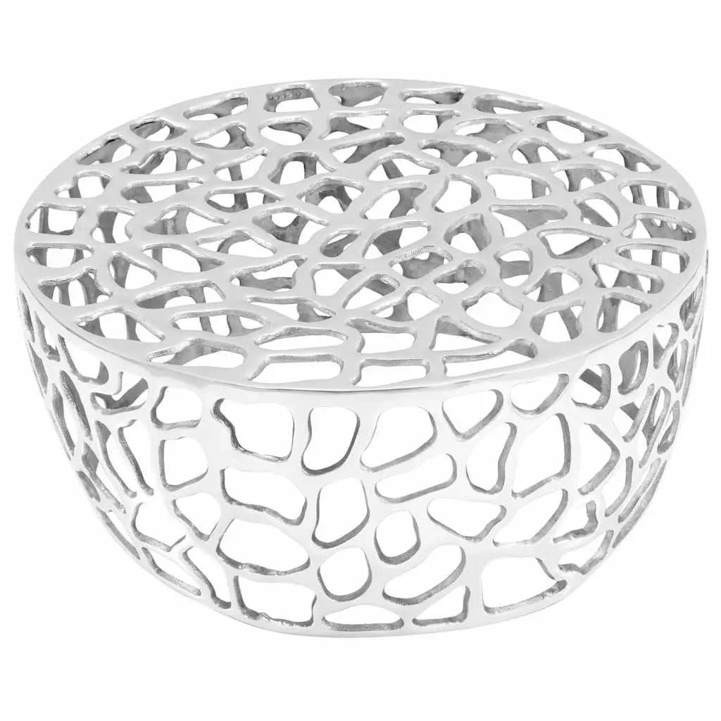 Coffee Table Cast Aluminium Silver 70x30cm Accent Side End Couch Table Decor