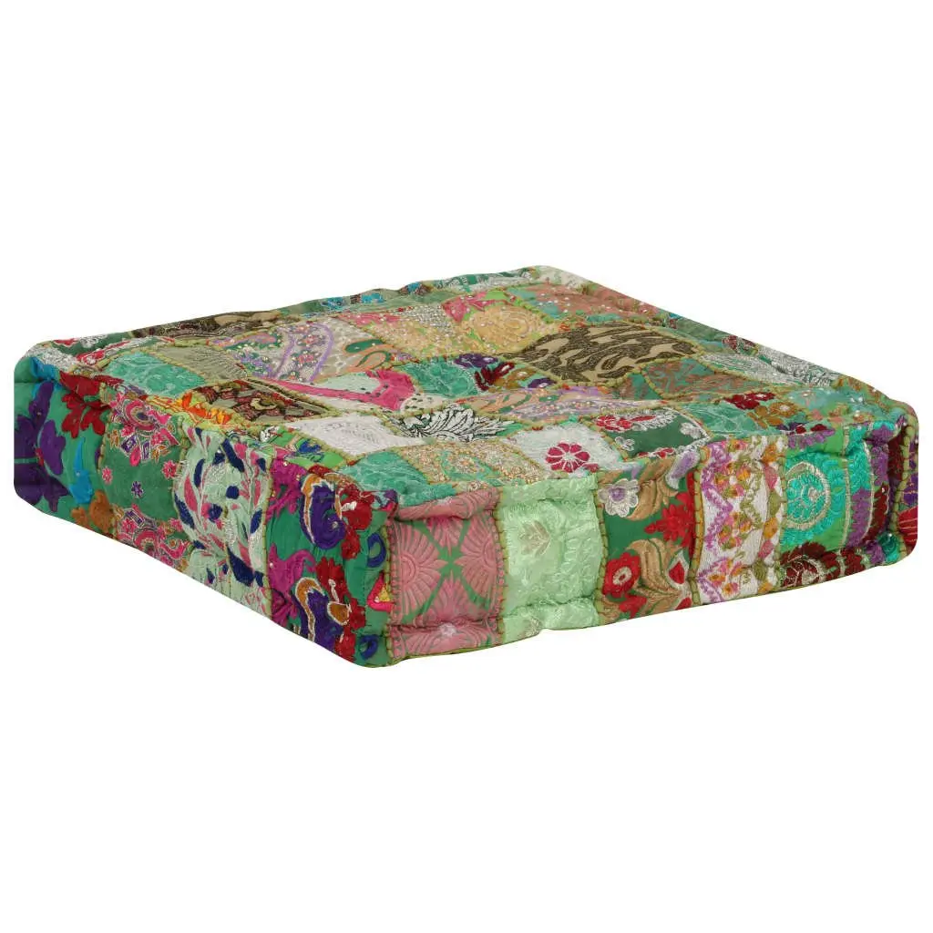 Handmade Square Patchwork Pouffe