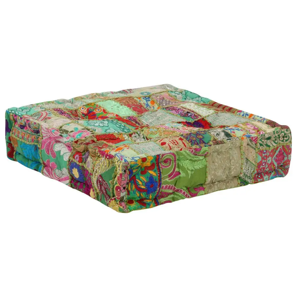 Handmade Square Patchwork Pouffe