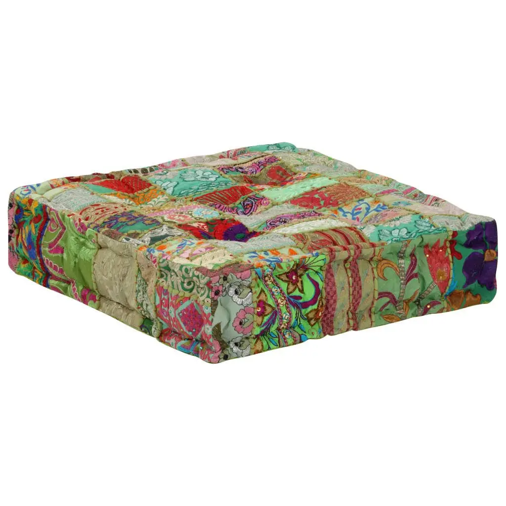 Handmade Square Patchwork Pouffe