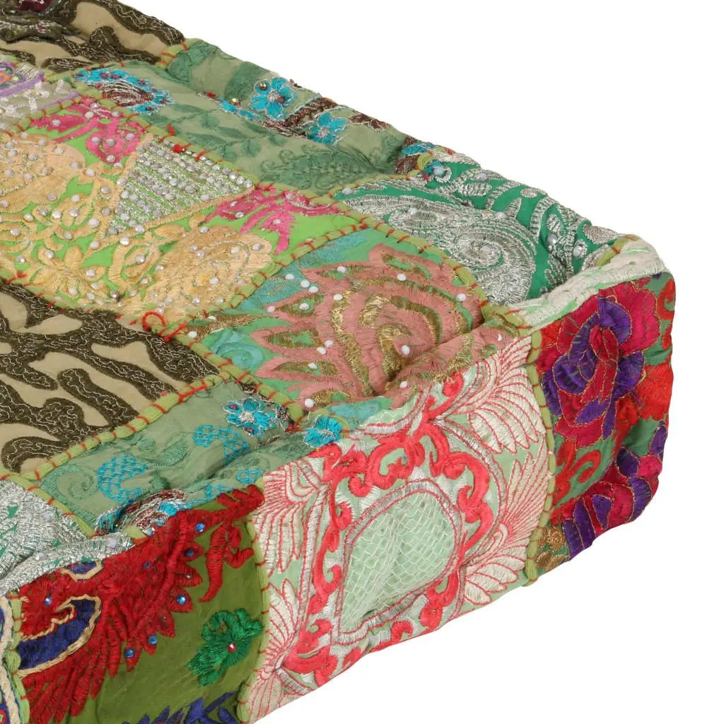 Handmade Square Patchwork Pouffe