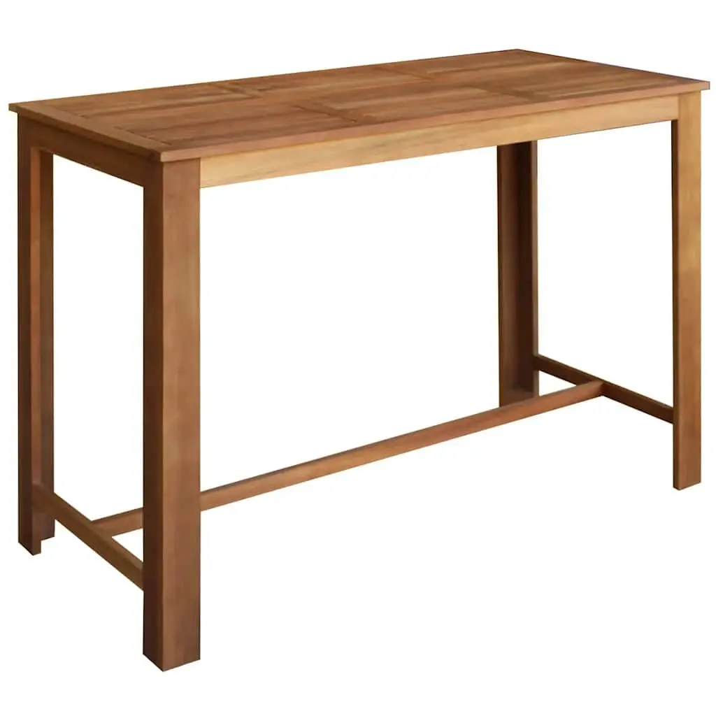 Solid Acacia Bar Table and Stool Set 7 Pieces