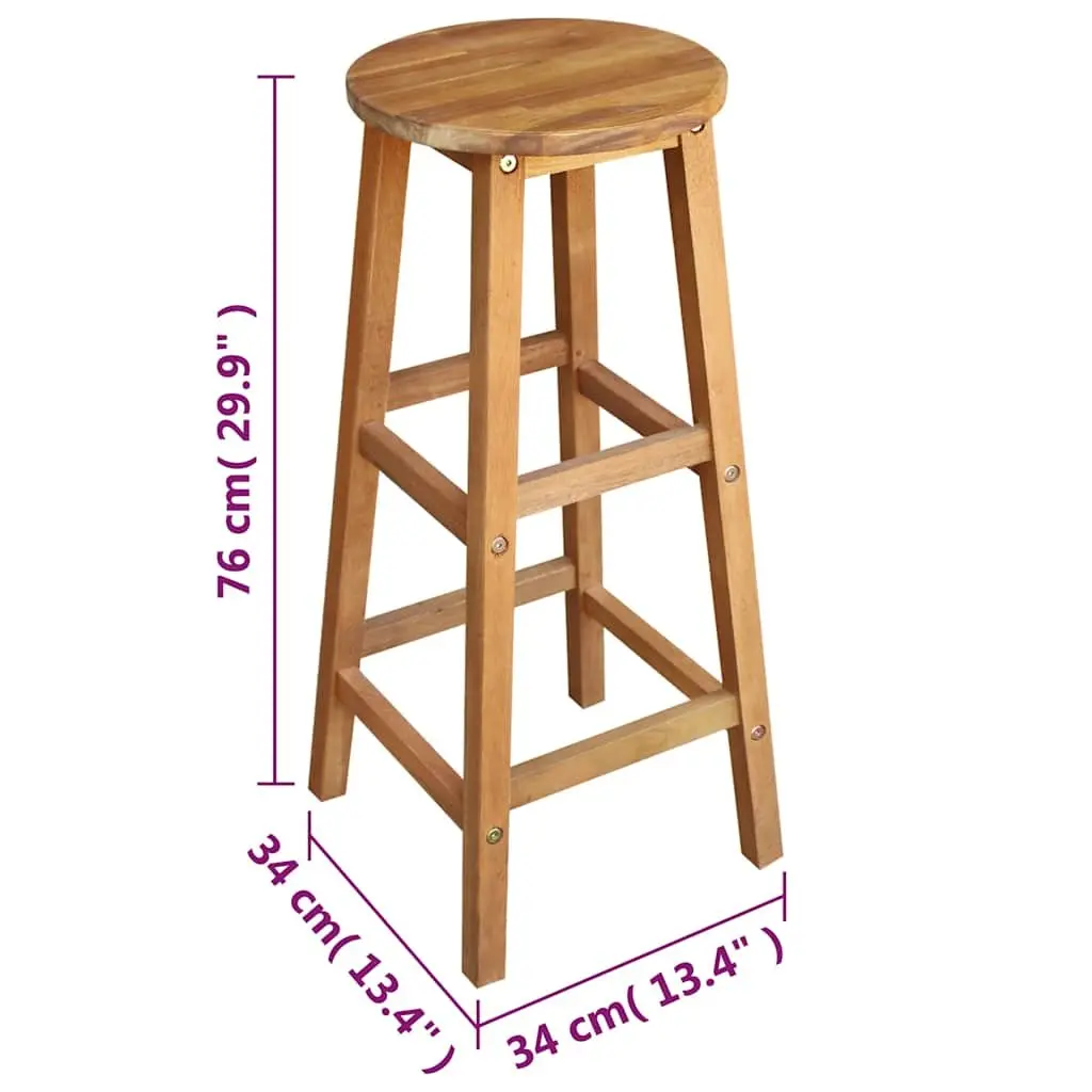 Solid Acacia Bar Table and Stool Set 7 Pieces