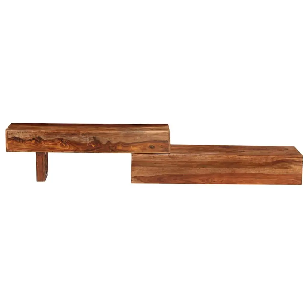 TV Cabinet Living Room Solid Wood Acacia Brown 200 x 30 x 35 cm 2 Drawers
