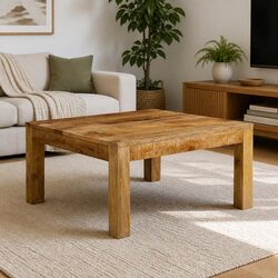 Coffee Table 80x80x40 cm Brown Solid Mango Wood Living Room Accent Furniture