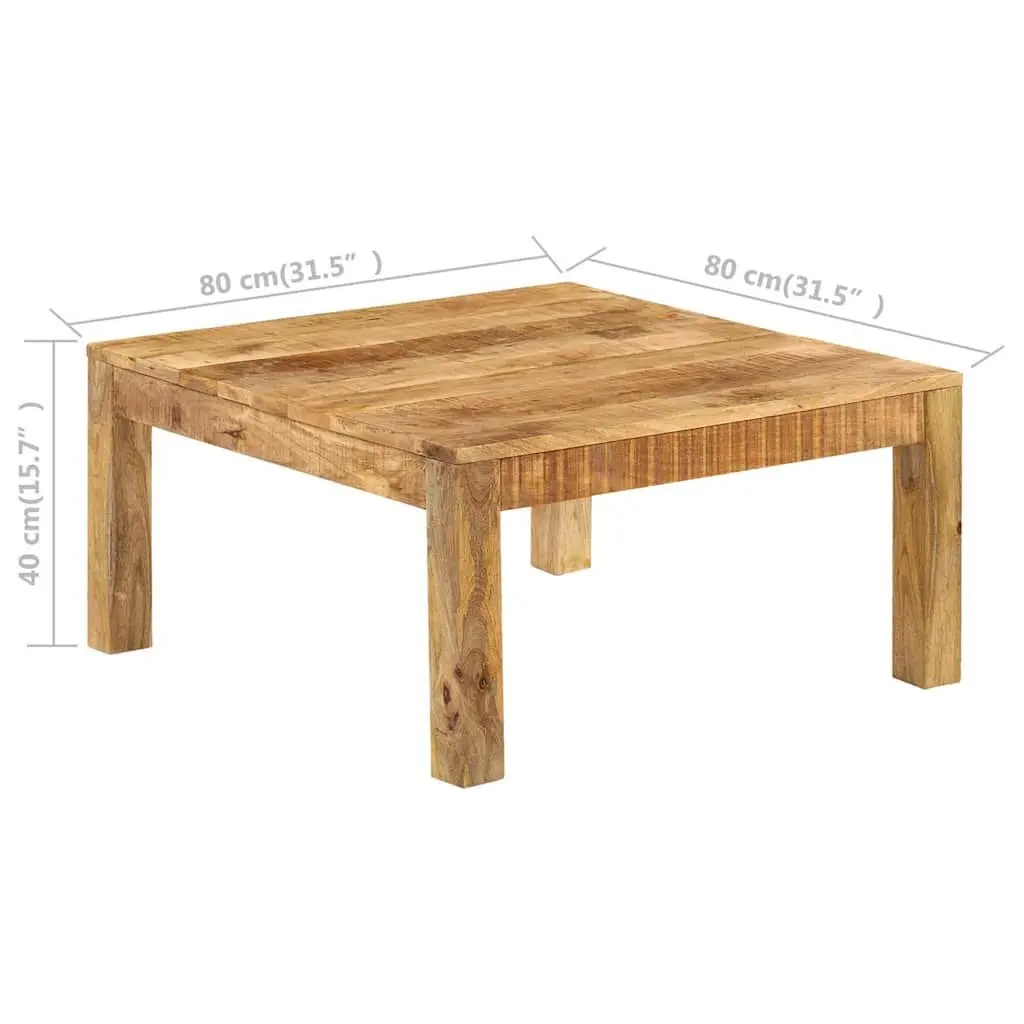 Coffee Table 80x80x40 cm Brown Solid Mango Wood Living Room Accent Furniture