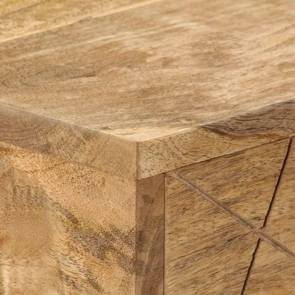 Writing Desk for Office or Living Room 110 x 50 x 76 cm Solid Mango Wood with 2 Drawers Industrial Steel Legs