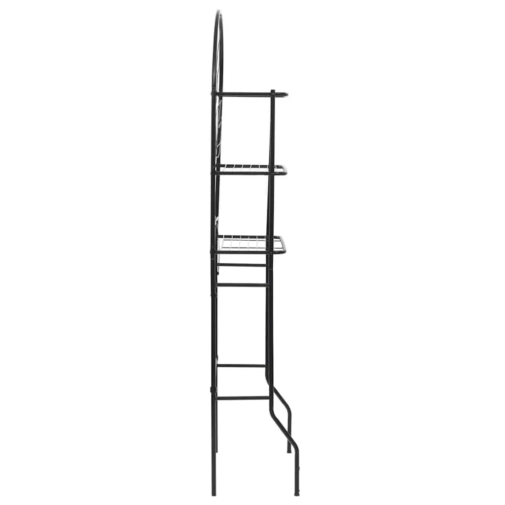 Steel Frame Toilet Organizer for Bathroom or Laundry Black 60x33x174cm