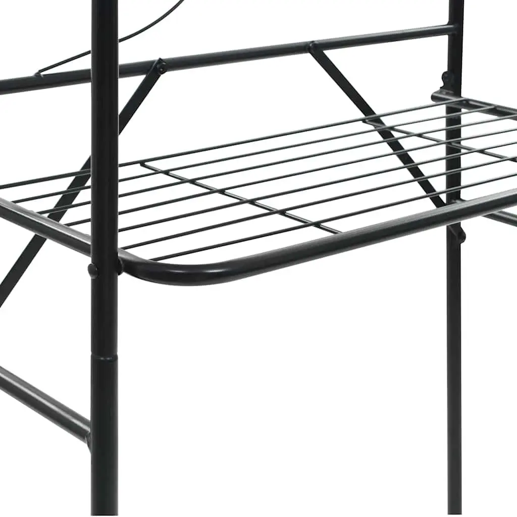 Steel Frame Toilet Organizer for Bathroom or Laundry Black 60x33x174cm