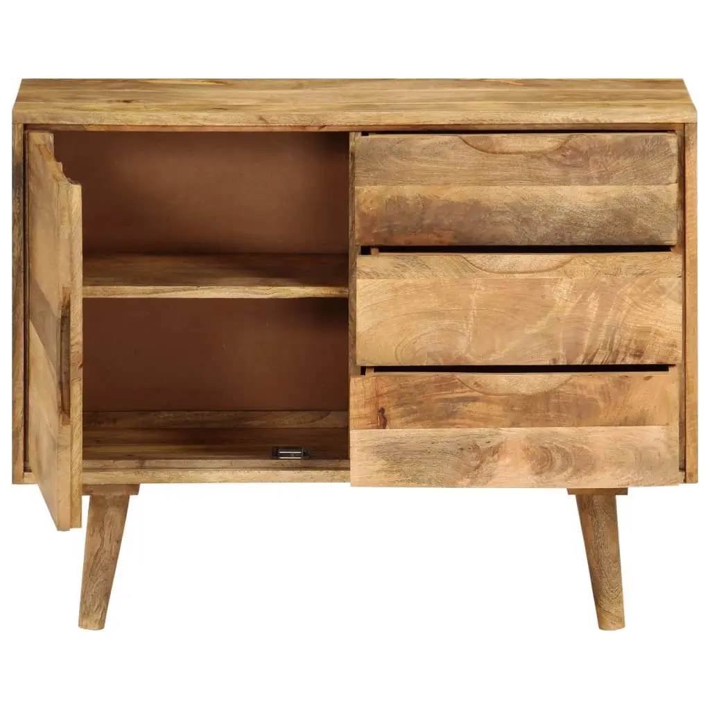 Sideboard Solid Mango Wood Brown Storage Cabinet Vintage Furniture 90x30x69cm