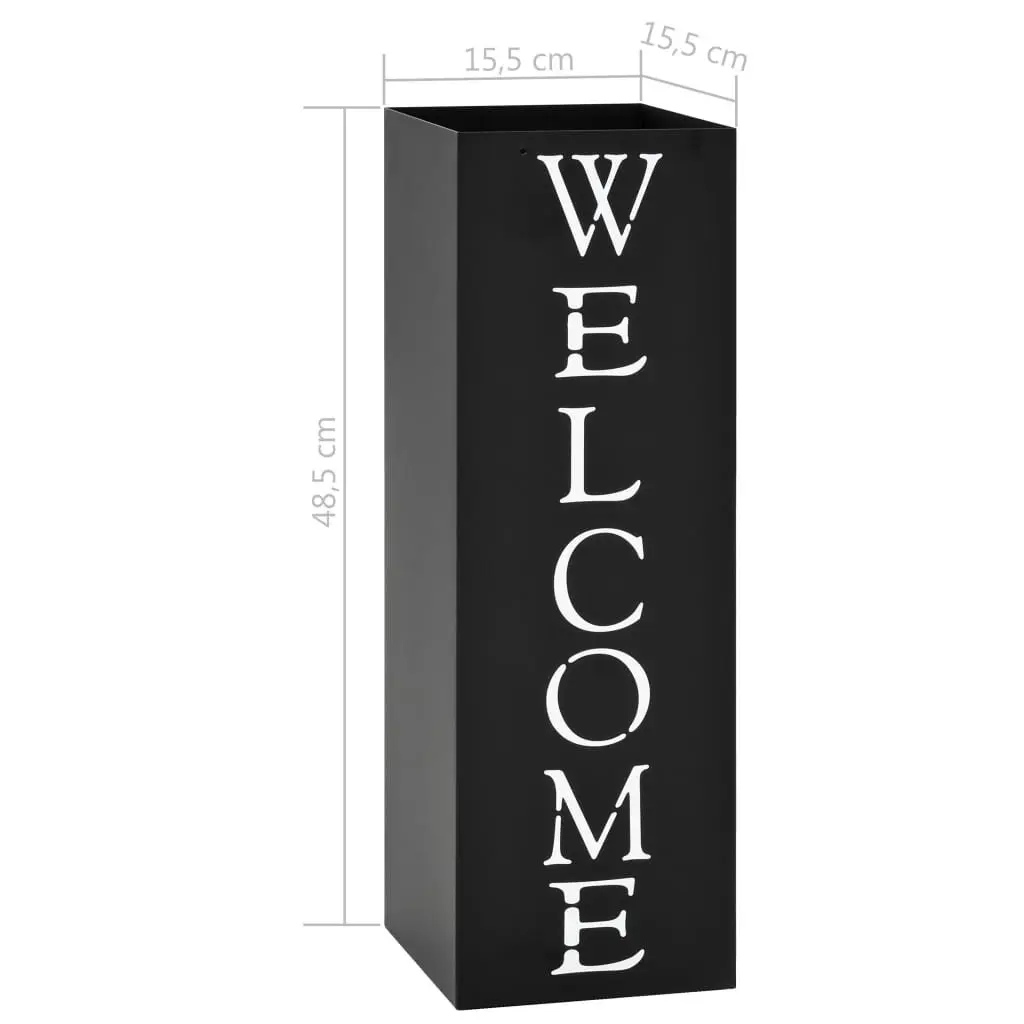 Umbrella Stand Black Steel Modern Entryway Storage Holder