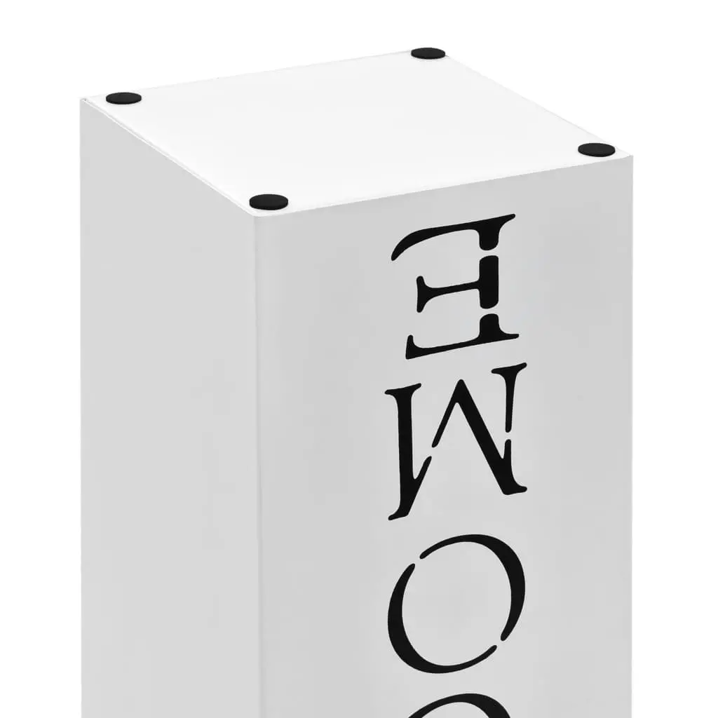 Umbrella Stand for Entrance Hall White Steel Modern Storage Rack with Drip Tray