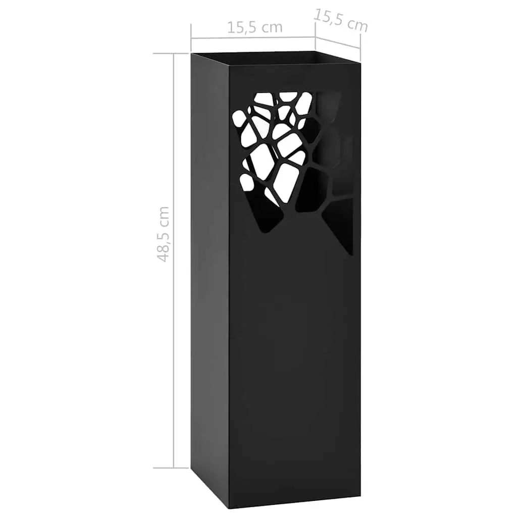 Umbrella Stand for Home Organisation Black Steel Holder with Removable Drip Tray