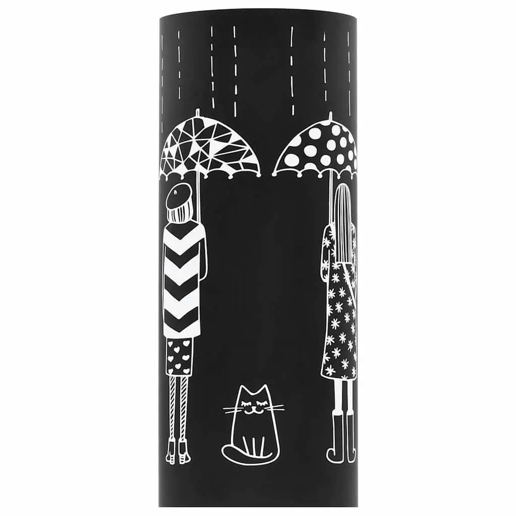 Umbrella Stand Black Modern Steel for Home Entryway Size