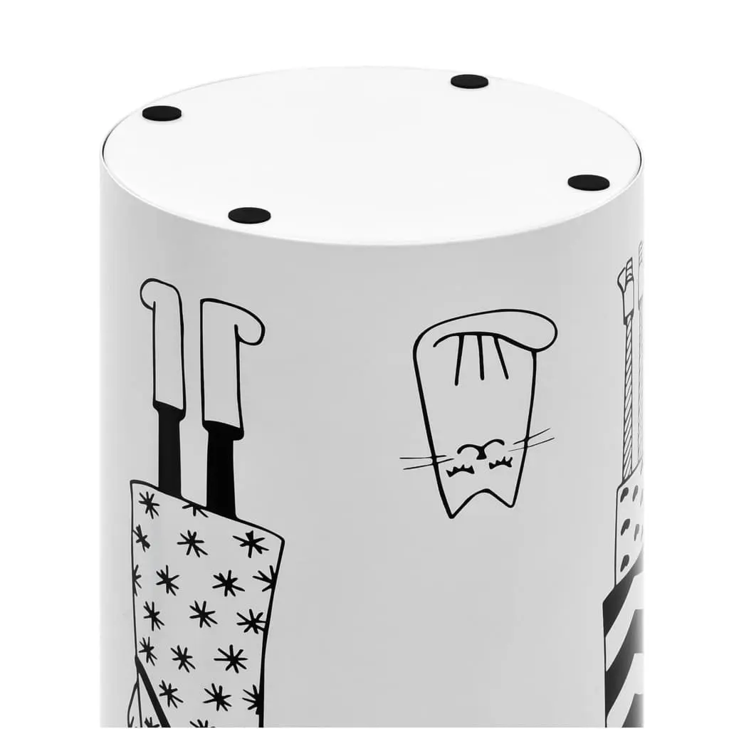 Umbrella Stand for Hallway Entryway White Steel with Drip Tray