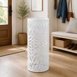 Umbrella Stand Specifications: White Steel, Removable Tray