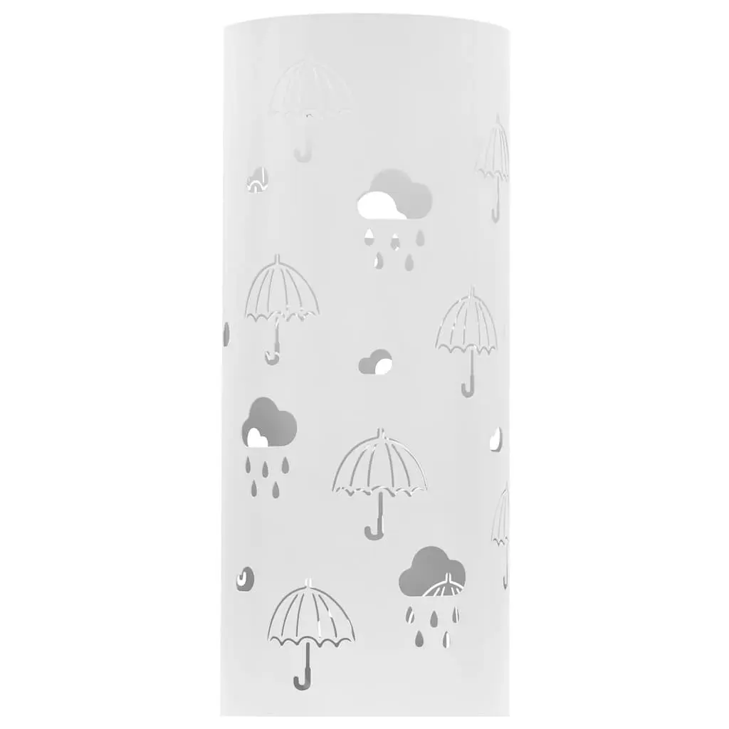 Umbrella Stand Holder for Entryway Steel White Modern