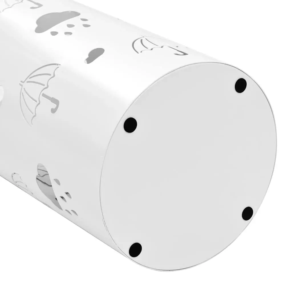 Umbrella Stand Holder for Entryway Steel White Modern