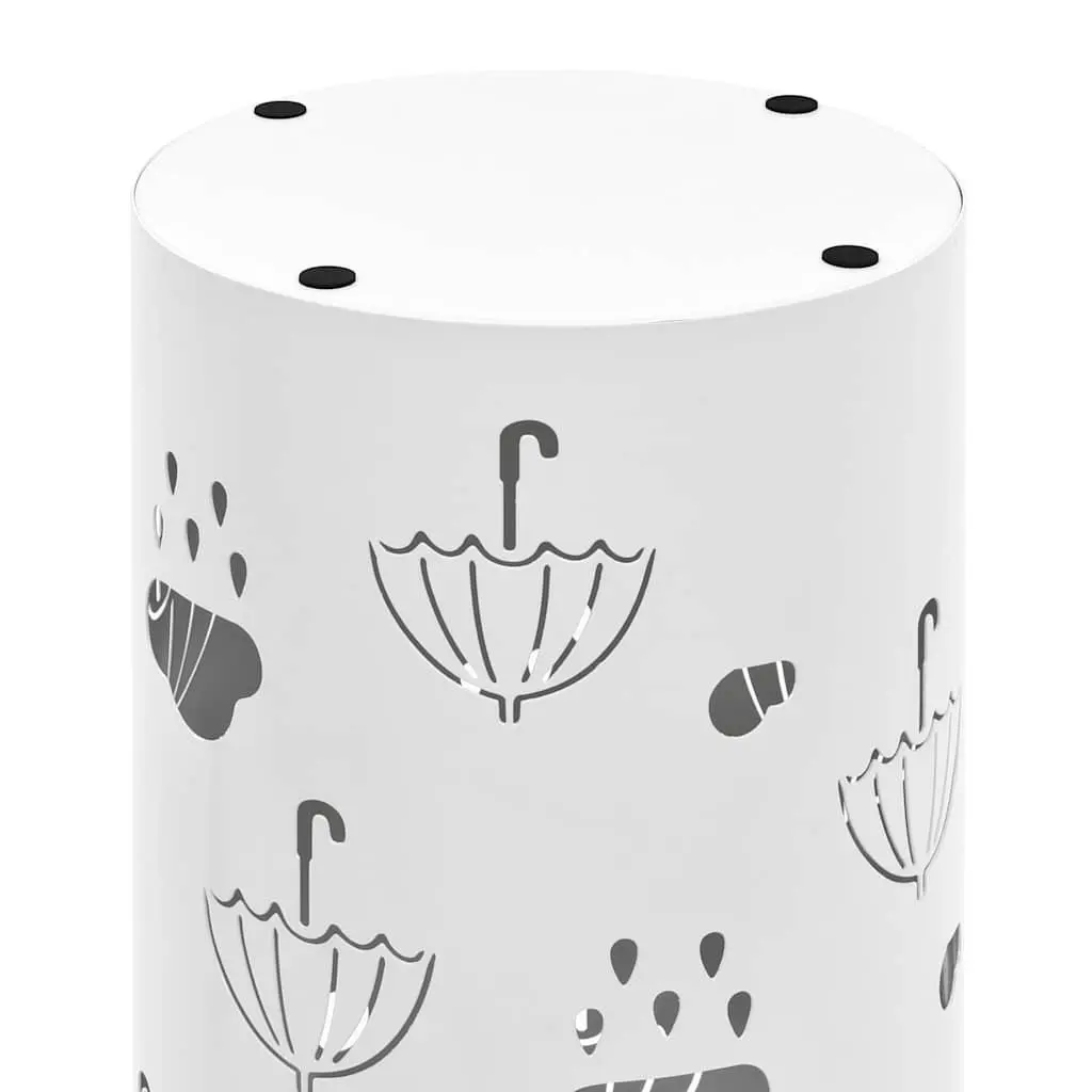 Umbrella Stand Holder for Entryway Steel White Modern