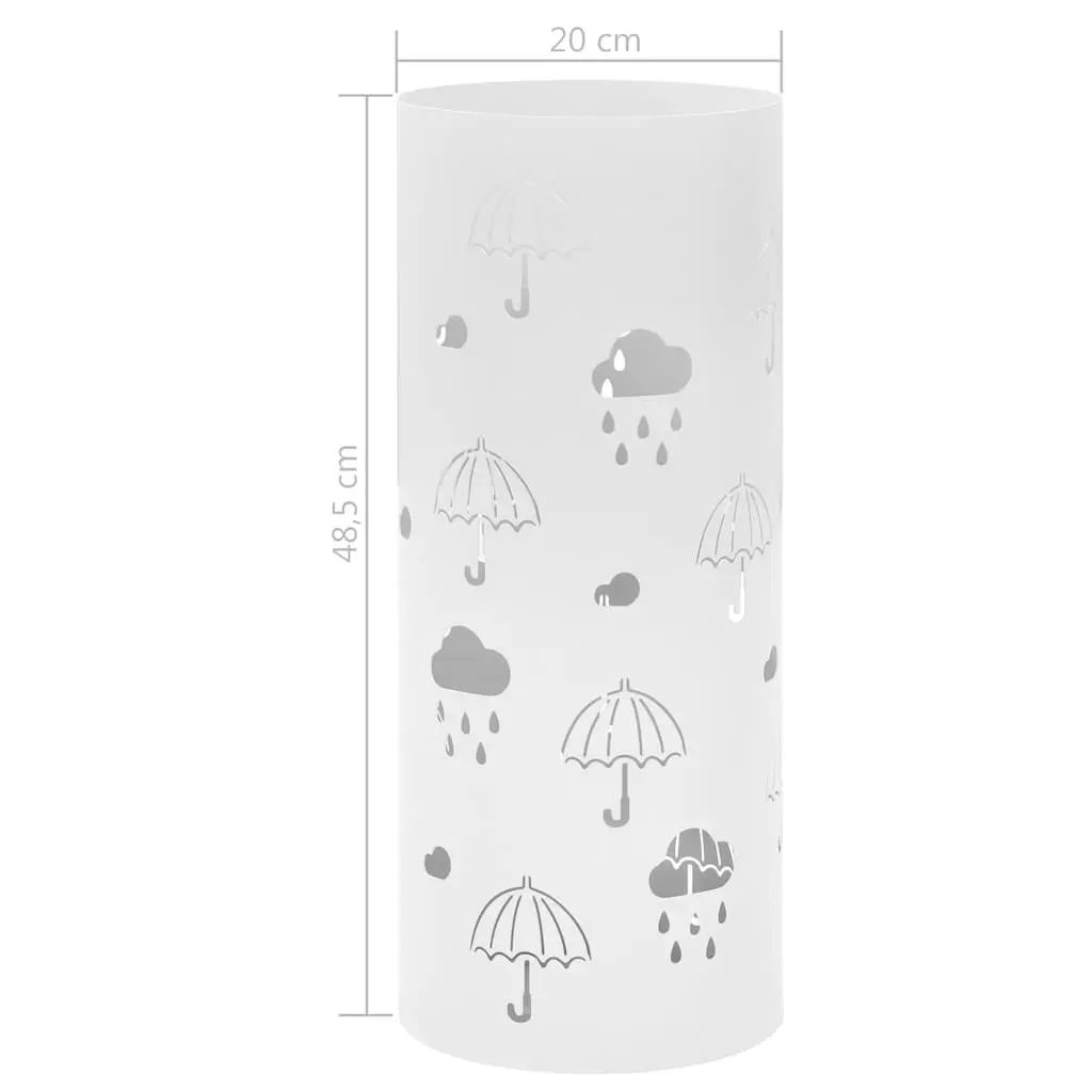 Umbrella Stand Holder for Entryway Steel White Modern