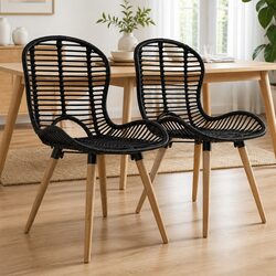 Specifications for Natural Rattan Dining Chairs Set of 2
