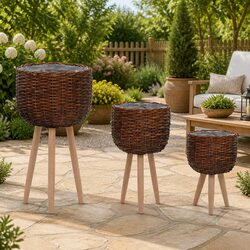 Specifications of Brown Rattan Wicker Planter Set - 3 pcs