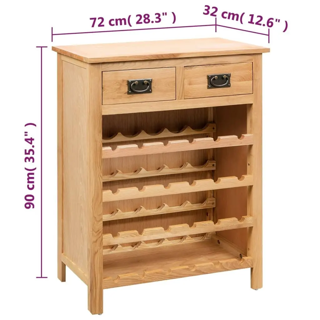 Solid Oak Wood Wine Cabinet Storage Rack Elegant Home Bar Furniture Organiser