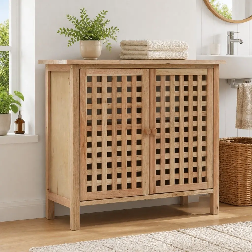 Bathroom Vanity Unit Sink Cabinet in Beige