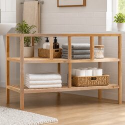 3-Tier Wooden Storage Shelf - Dimensions & Materials