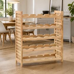 Wine Rack Specifications: Holds 25 Bottles, 5-Tier Design